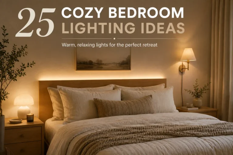 cozy bedroom lighting ideas layout diagram with warm sconces and ambient lighting