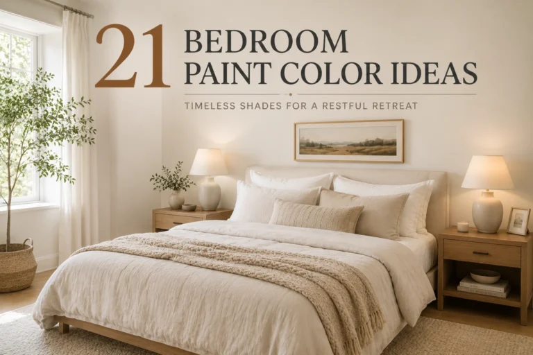 bedroom paint color ideas palette guide with soft alabaster walls and linen bedding