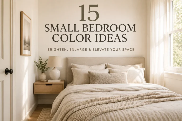 small bedroom color ideas diagram showing alabaster white and coastal sage palettes